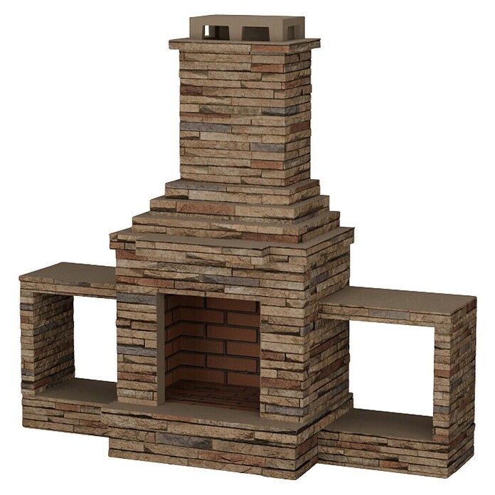 Sotnas Chimenea de exterior Sao Paulo (Castaño, An x Pr x Al: 210 x 70 x 195 cm, Cemento de aluminato de calcio) | BAUHAUS
