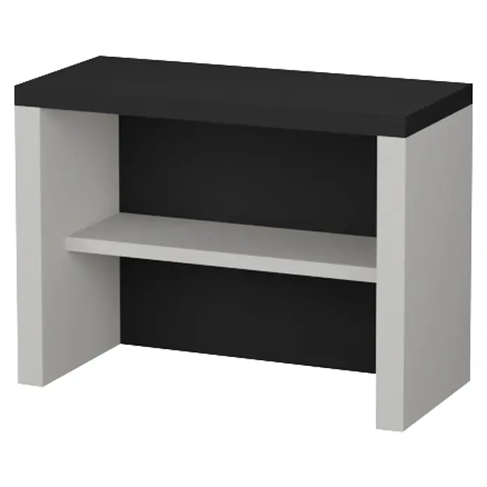 Sotnas Mesa de barbacoa para barbacoa Maiorca - Blanco/Negro, An x Pr x Al: 119 x 55 x 88 cm, Sin fregadero - Mueble de almacenaje blanco y negro con un estante interior.