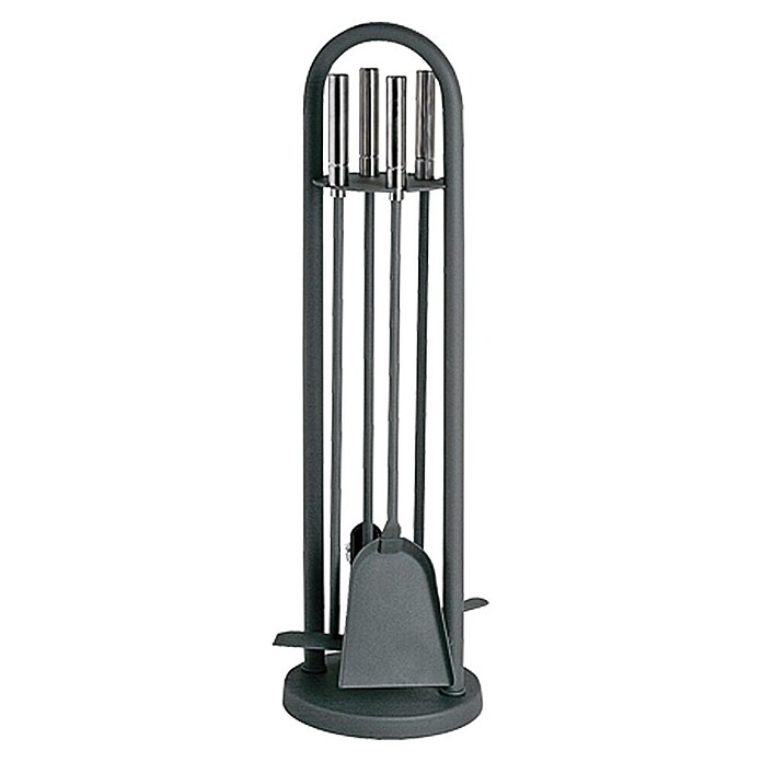 Lienbacher Garnitura za kamin (S ručkama od plemenitog čelika, Antracit, Visina: 70 cm)