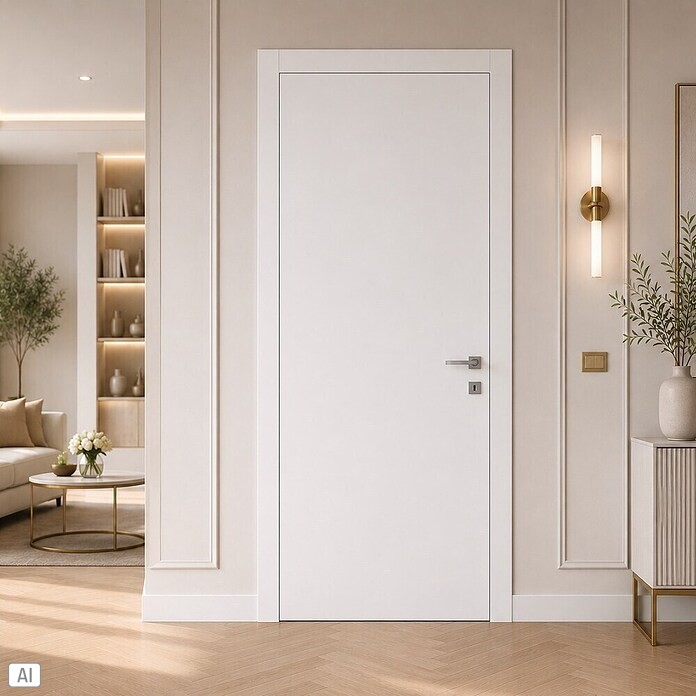 Set sobnih vrata s dovratnikom Vera  (70 x 210 cm, Smjer otvaranja: Lijevo/desno, Bijela, Saće) | BAUHAUS