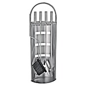 Lienbacher Juego de utensilios para chimenea (4 piezas, Acero inoxidable, Altura: 68 cm)