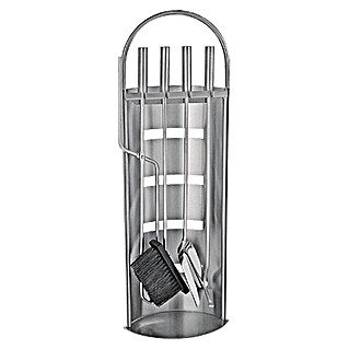 Lienbacher Juego de utensilios para chimenea (4 pzs., Acero inoxidable, Altura: 68 cm)