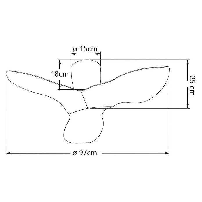 Alemar Ventilador de techo Venice (Blanco, 97 cm, 7 W - 30 W) | BAUHAUS