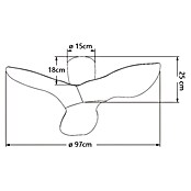 Alemar Ventilador de techo Venice (Blanco, 97 cm, 7 W - 30 W) | BAUHAUS