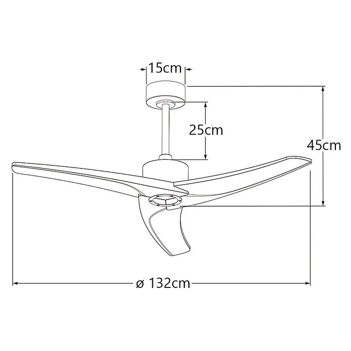 Alemar Ventilador de techo Cancun (Madera Oscura, 132 cm, 7 W - 40 W) | BAUHAUS