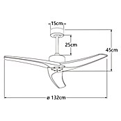 Alemar Ventilador de techo Cancun (Madera Oscura, 132 cm, 7 W - 40 W) | BAUHAUS