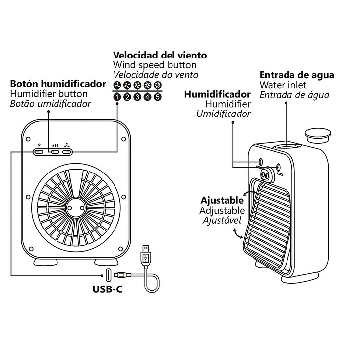 Alemar Ventilador de sobremesa a batería Bruma (Arena) | BAUHAUS