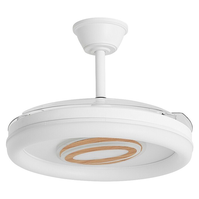 Alemar Ventilador de techo Bribon (Blanco/Madera, 48 cm - 106 mm, 30 W - 68 W, Blanco frío) | BAUHAUS