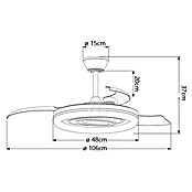 Alemar Ventilador de techo Bribon (Blanco 2, 48 cm - 106 mm, 30 W - 68 W, Blanco frío) | BAUHAUS