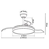 Alemar Ventilador de techo Auron (Blanco, 107 mm, 30 W, RGB) | BAUHAUS