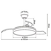 Alemar Ventilador de techo Auron (Blanco, 107 mm, 30 W, RGB) | BAUHAUS