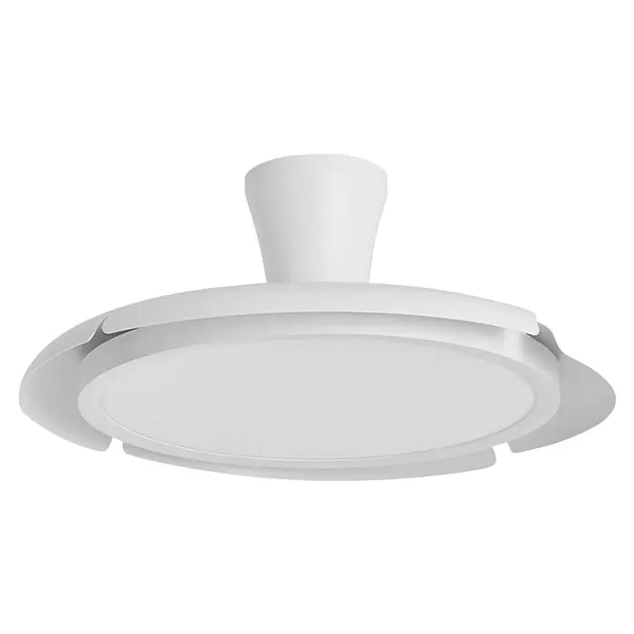 Alemar Ventilador de techo Qatar - Blanco - Ventilador de techo blanco con luz LED circular integrada.