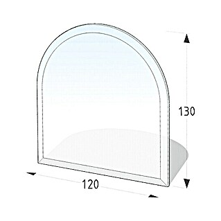 Lienbacher Glasbodenplatte (120 x 130 cm, Gebogen)