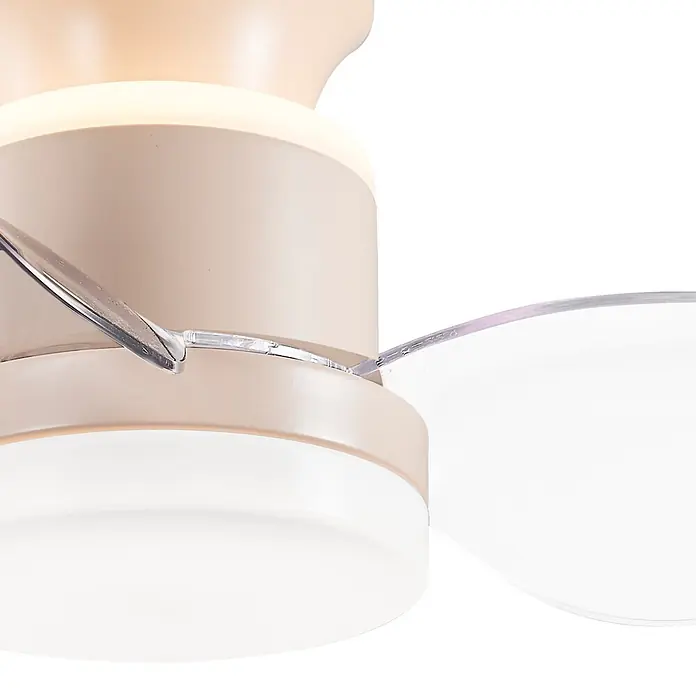 Alemar Ventilador de techo Salento - Arena, 50 mm, 30 W - Ventilador de techo beige con aspas transparentes y luz LED blanca integrada.