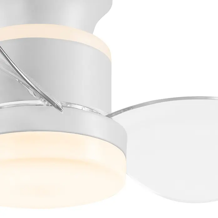 Alemar Ventilador de techo Salento - Blanco, 50 mm, 30 W - Ventilador de techo blanco con luz LED cálida integrada y aspas translúcidas.