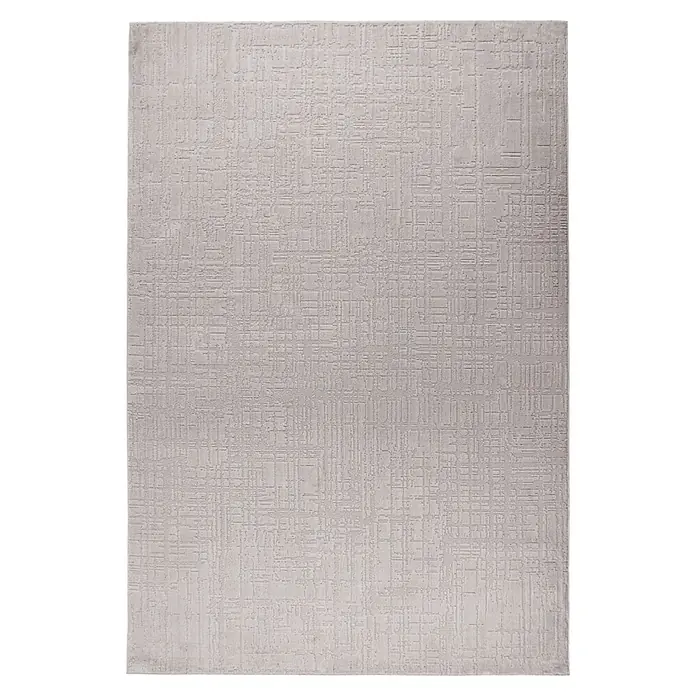 Kayoom Kurzflorteppich Bandito 125 - Silber, 170 x 120 cm, 100 % Polyester - Draufsicht