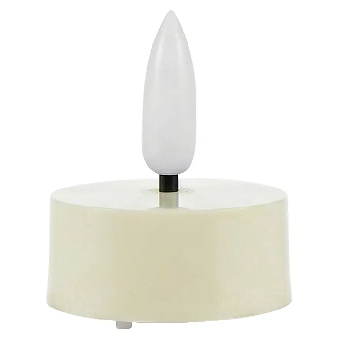 LED-Teelicht 3D Lucina - 4 Stk., Creme - Cremeweißes LED-Teelicht mit realistischer Kunststoffflamme.