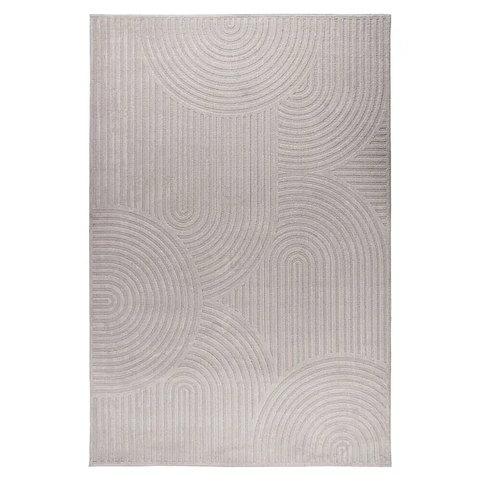 Kayoom Kurzflorteppich Bandito 325 - Silber, 230 x 160 cm, 100 % Polyester - Draufsicht