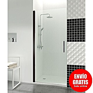 GME Mampara de ducha frontal Open Combi A (65 x 195 cm, Vidrio transparente, Negro)
