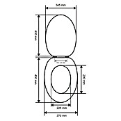 Straniščna deska  (MDF, Siva, 43 x 37 cm) | 3781 - WC-Sitz Holz | DADI - WC-Sitze | DAD - Badausstattung | DA - Badausstattung/Bäderwelt | D - Sanitär | BAUHAUS