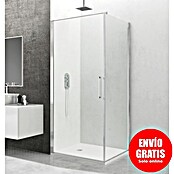 GME Mampara de ducha esquinera Open Combi A (L x An x Al: 80 x 45 x 195 cm, Plata brillo, Espesor de vidrio: 6 mm) | BAUHAUS