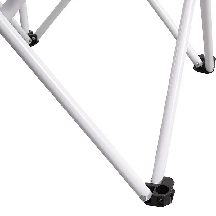 Strandstuhl Vibe - Polyester, Klappbar, Türkis/Weiß, B x T x H: 80 x 51 x 80 cm - Weißes Metallgestell mit schwarzen Kunststoffverbindern, das die stabile Beinkonstruktion zeigt.