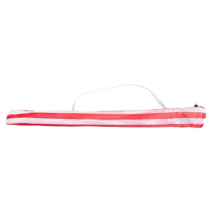 Strandschirm - Weiß/Pink, Durchmesser Bespannung: 180 cm - Rot-weiß gestreifter aufblasbarer Schlauch mit weißen Aufhängeschlaufen.