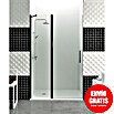 GME Mampara de ducha frontal Open Combi C (85 x 195 cm, Vidrio transparente, Negro, An x Al: 85 (30/55) x 195 cm) | BAUHAUS