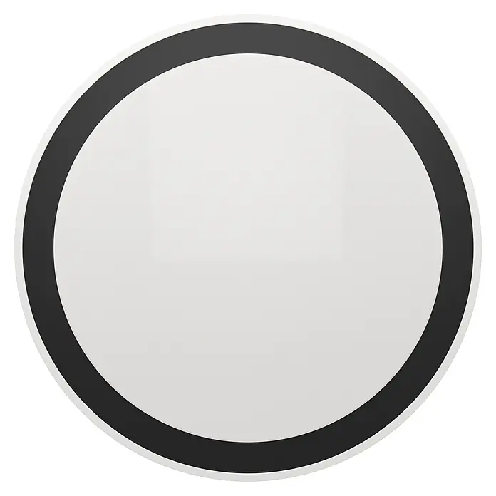Eglo Plafón LED redondo Semovigo - 18 W, Ø x Al: 40 x 6 cm, Blanco/Negro, Blanco neutro - Señal circular blanca en blanco con un borde negro grueso.