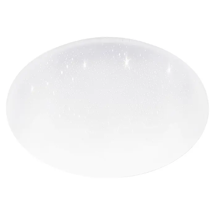 Eglo Plafón LED redondo Pogliola - 43 W, Ø x Al: 50 x 7,5 cm, Blanco, Blanco neutro - Óvalo blanco con efecto de nieve brillante y estrellas luminosas.