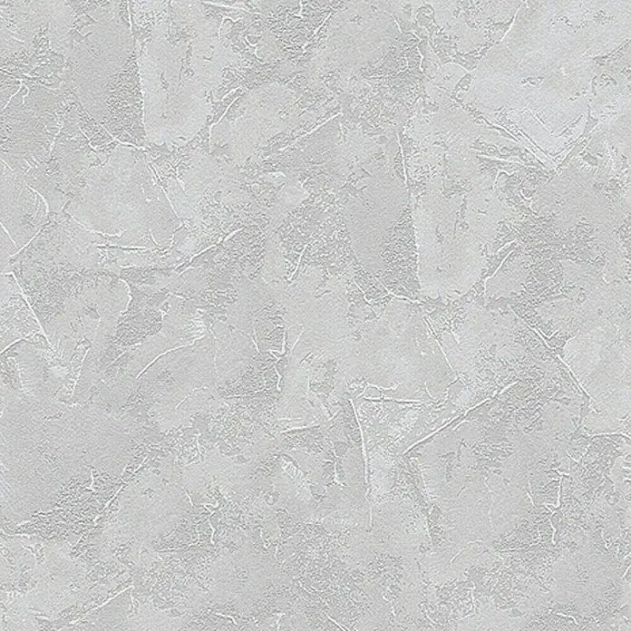 A.S. Création OK 6 Vliestapete - Grau, Uni, 10,05 x 0,53 m - Grau strukturierte Oberfläche mit feinen Rissen und rauer Textur, ideal für abstrakte Hintergründe und vielseitige Designs.