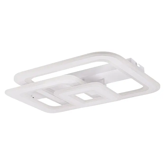 Panaled Plafón LED Tokio - 70 W, L x An x Al: 45 x 50 x 8,5 cm, Blanco, Blanco, Blanco neutro - Lámpara de techo LED blanca moderna con formas geométricas cuadradas y rectangulares superpuestas.