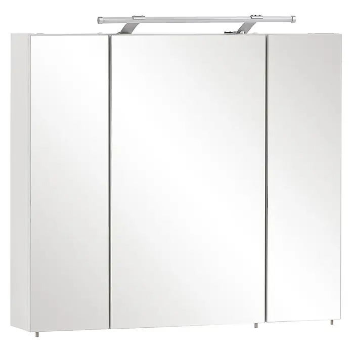 Schildmeyer Dorina LED-Spiegelschrank - B x H: 80 x 75 cm, Holz, Weiß Glänzend - Vorderansicht