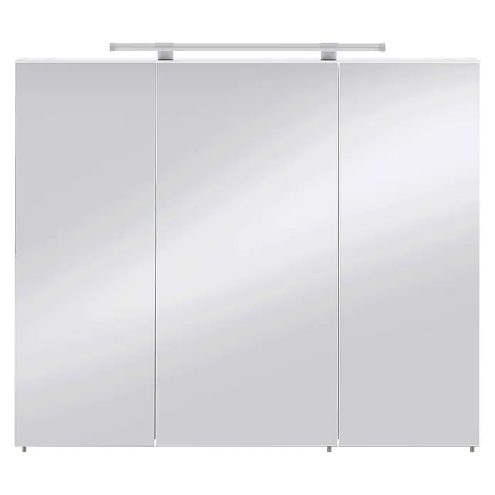 Schildmeyer Dorina LED-Spiegelschrank - B x H: 90 x 75 cm, Holz, Weiß Glänzend - Vorderansicht