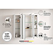 Schildmeyer LED-Spiegelschrank Look (Breite: 70 cm, Energieeffizienzklasse: A++ bis A, Mit Beleuchtung, MDF, Weiß)