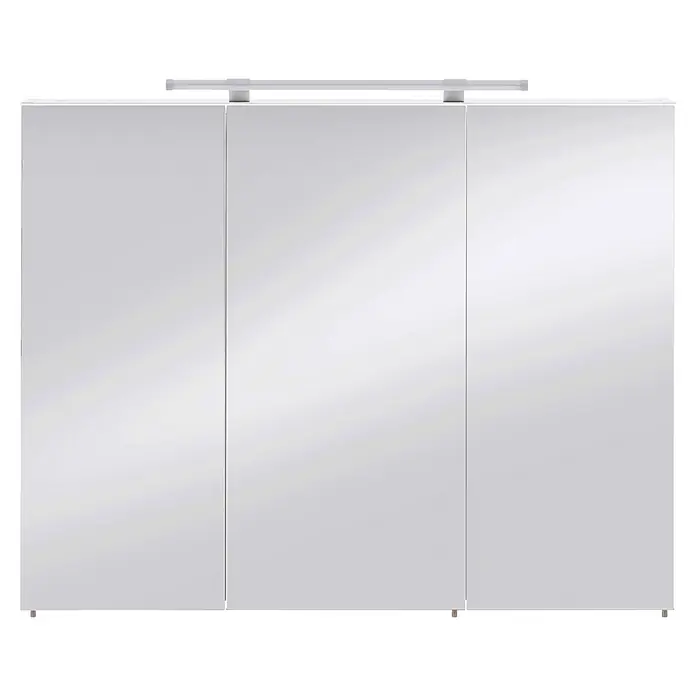 Schildmeyer Dorina LED-Spiegelschrank - B x H: 100 x 75 cm, Holz, Weiß Glänzend - Vorderansicht