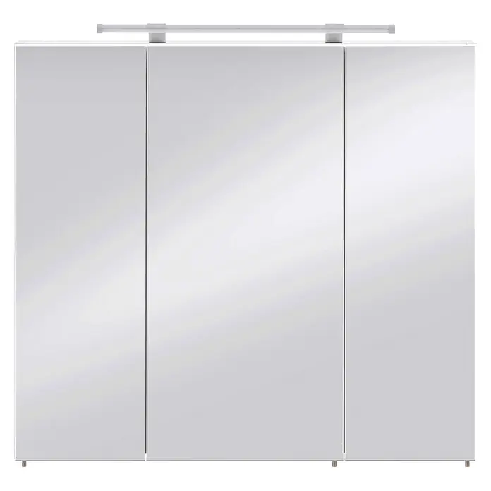 Schildmeyer Dorina LED-Spiegelschrank - B x H: 80 x 75 cm, Holz, Weiß Glänzend - Vorderansicht