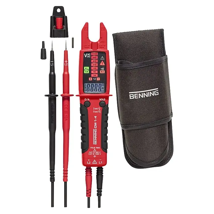 Benning Digital-Multimeter Multi-Stromzange CM 1-4 - Rot - Vorderansicht