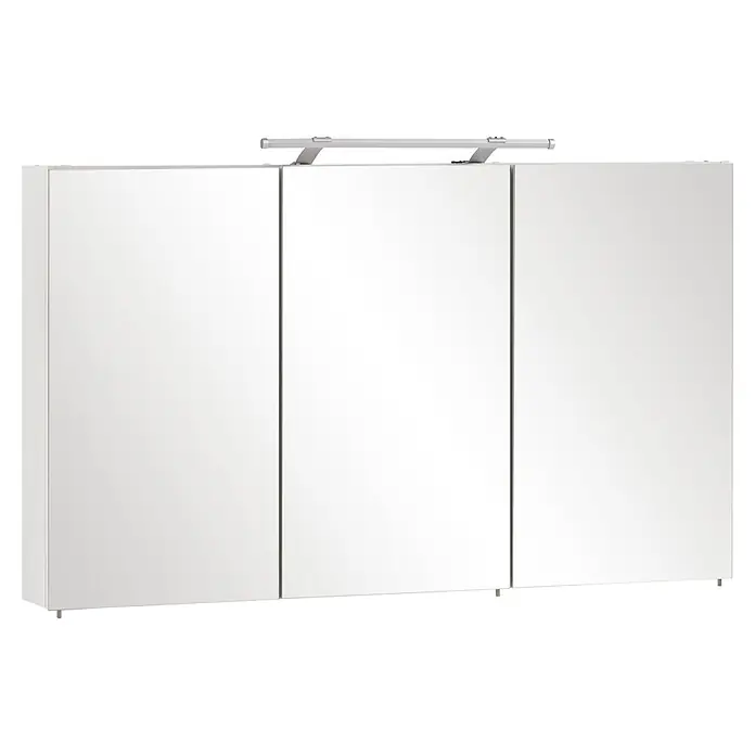 Schildmeyer Dorina LED-Spiegelschrank - B x H: 120 x 75 cm, Holz, Weiß Glänzend - Vorderansicht