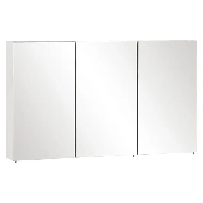 Schildmeyer Spiegelschrank Basic - B x H: 120 x 70,7 cm, Holz - Weißer dreitüriger Spiegelschrank.
