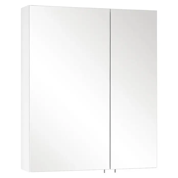 Schildmeyer Spiegelschrank Basic - B x H: 60 x 70,7 cm, Ohne Beleuchtung, Holz, Weiß - Diagonale Ansicht