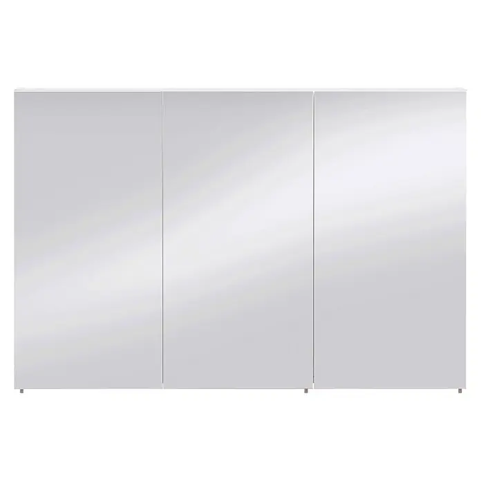Schildmeyer Spiegelschrank Basic - B x H: 120 x 70,7 cm, Holz - Weißer dreitüriger Spiegelschrank.