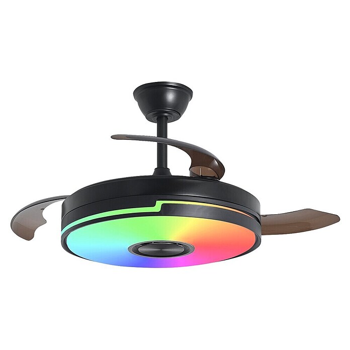 Alemar Ventilador de techo Auron (Negro, 107 mm, 30 W, RGB) | BAUHAUS
