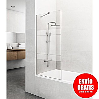 GME Mampara para bañera Screen (An x Al: 85 x 150 cm, Vidrio serigrafiado, Nickel)
