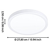 Eglo Fueva 6 Ledpaneel, rond (14,2 W, Ø x h: 27,8 x 2,5 cm, Wit, Warm wit) | BAUHAUS