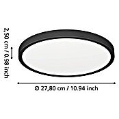 Eglo Fueva 6 Ledpaneel, rond (14,2 W, Ø x h: 27,8 x 2,5 cm, Zwart, Warm wit) | BAUHAUS