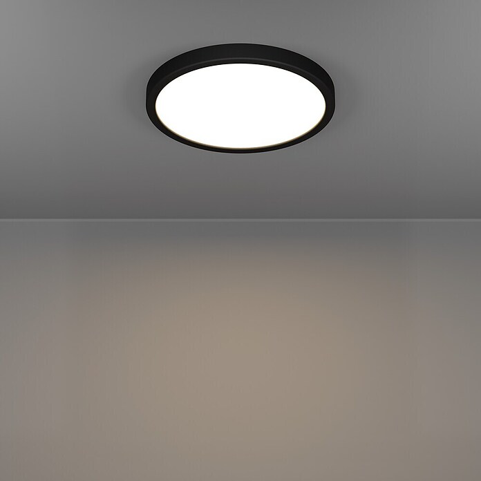 Eglo Fueva 6 Ledpaneel, rond (14,2 W, Ø x h: 27,8 x 2,5 cm, Zwart, Warm wit) | BAUHAUS