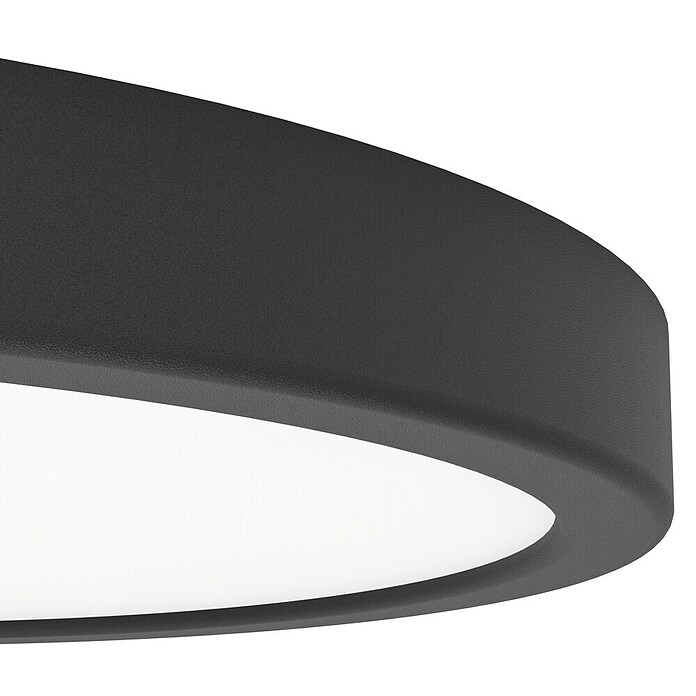 Eglo Fueva 6 Ledpaneel, rond (14,2 W, Ø x h: 27,8 x 2,5 cm, Zwart, Warm wit) | BAUHAUS