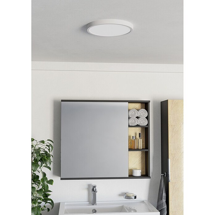 Eglo Fueva 6 Ledpaneel, rond (14,2 W, Ø x h: 27,8 x 2,5 cm, Wit, Warm wit) | BAUHAUS