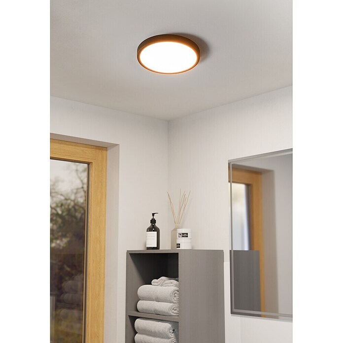 Eglo Fueva 6 Ledpaneel, rond (14,2 W, Ø x h: 27,8 x 2,5 cm, Zwart, Warm wit) | BAUHAUS